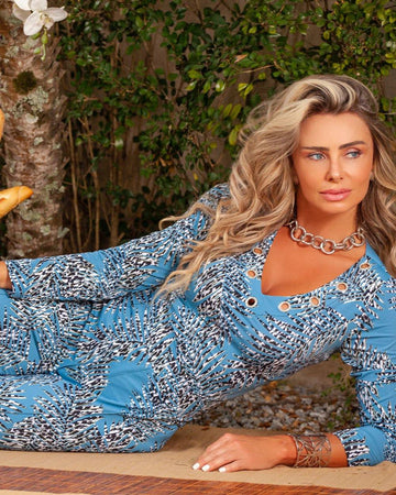 Blusa Ciel Azul Estampada by One Up - Ana Vargas